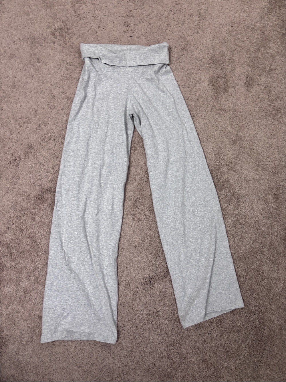 Brandy Melville priscilla pant Light Gray Fold-Over Wide Leg Pants
